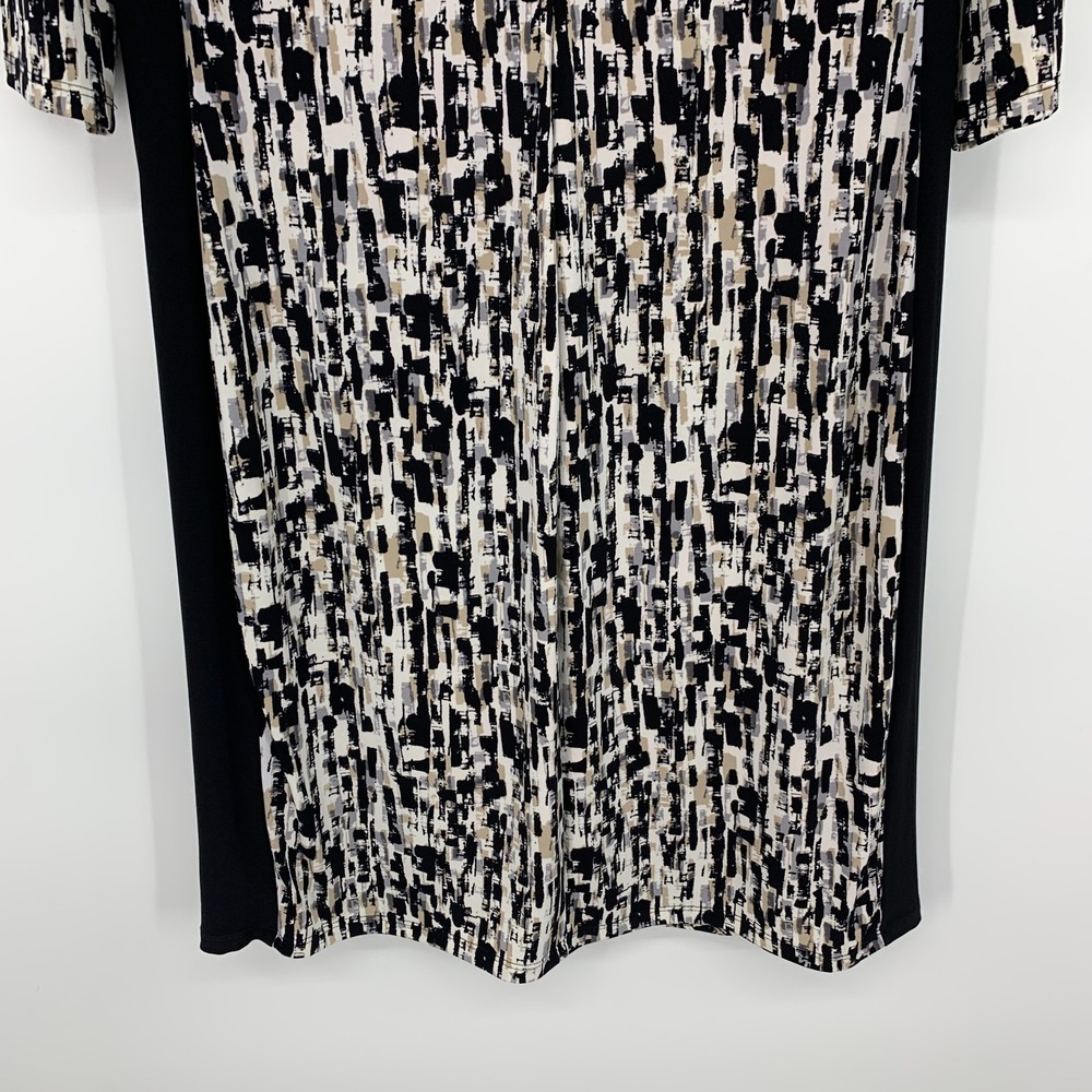 Lauren Ralph Lauren Dress Womens 16 Black Geo Print Colorblock 3/4 Sleeve Jersey - Picture 9 of 10